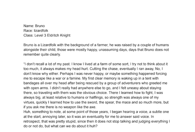 write a backstory for your dnd or ttrpg character